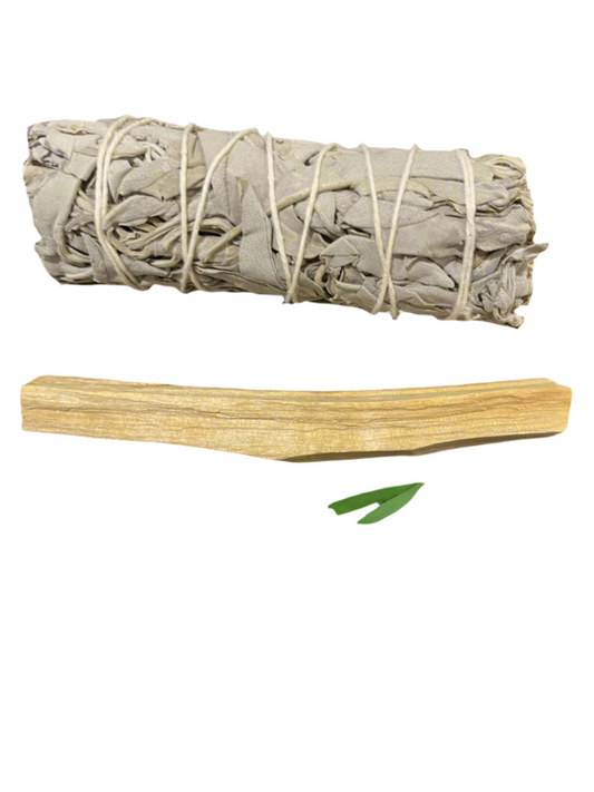 Sage & Palo Santo Bundle – Sacred Energy Clearing Ritual Kit