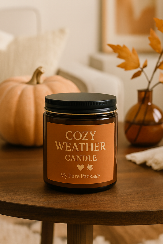 Cozy Weather Soy Candle – Fall Candle with Marshmallow, Cinnamon & Pumpkin