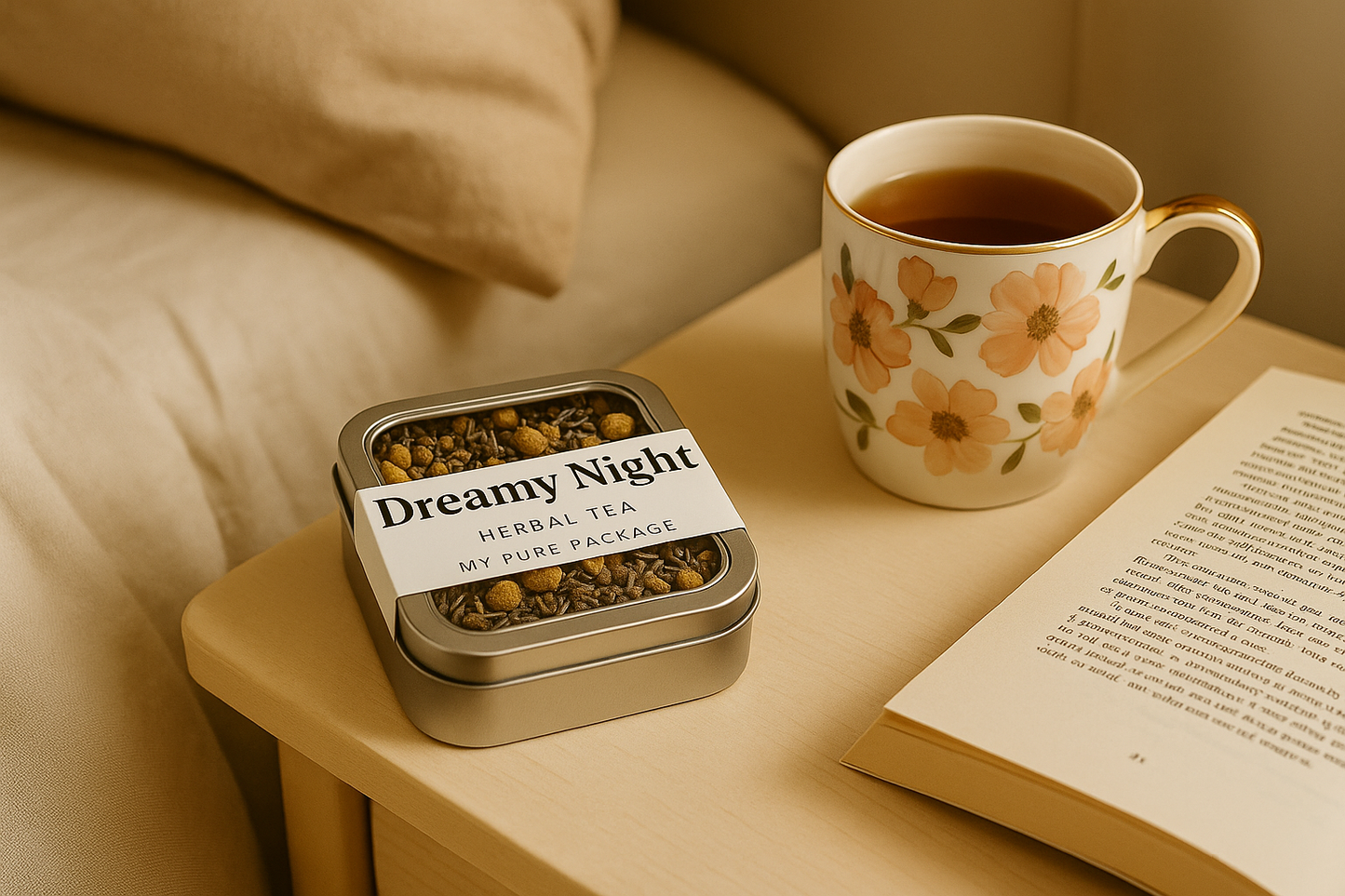 Dreamy Nights Herbal Tea – Relaxing Bedtime Blend (8 oz)