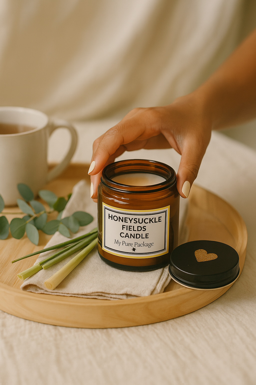 Honeysuckle Fields Candle – Refreshing Floral Citrus Soy Candle for Uplifting Rituals