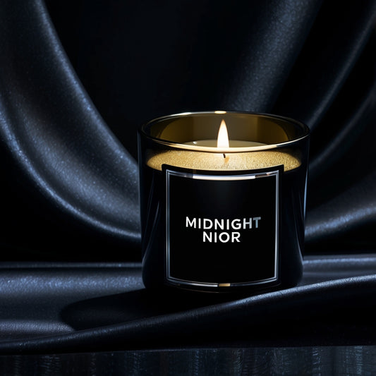 Midnight Noir Candle with masculine, sophisticated fragrance."