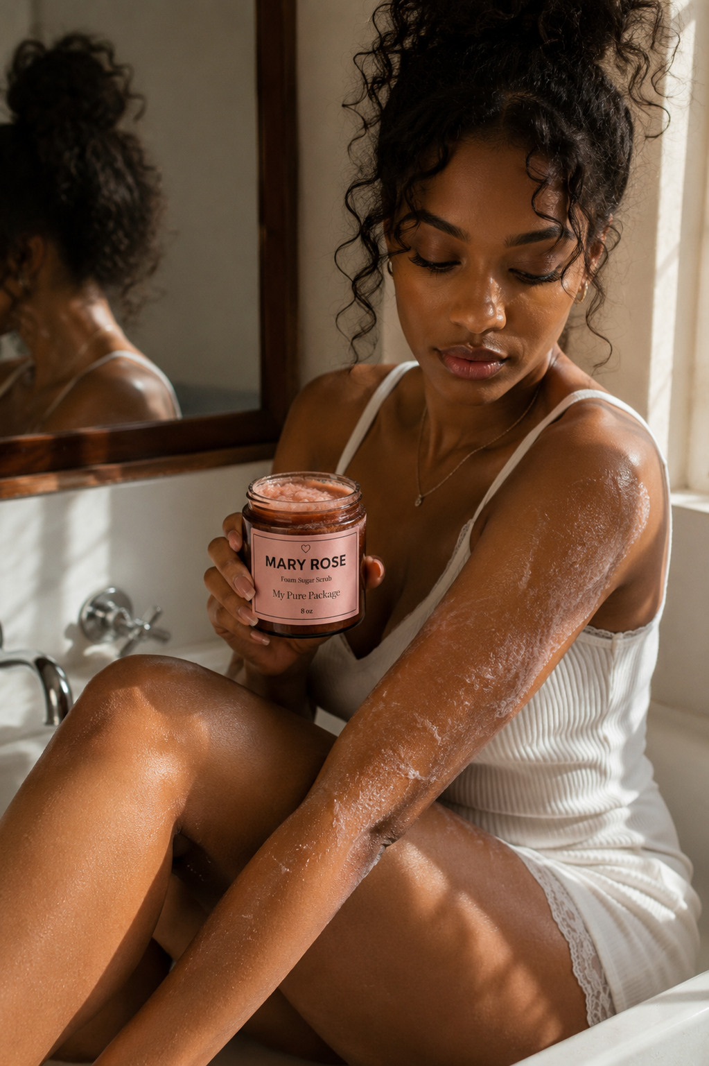 Mary Rose Sugar Scrub – Citrus Herbal Foaming Scrub for Clarity & Renewal