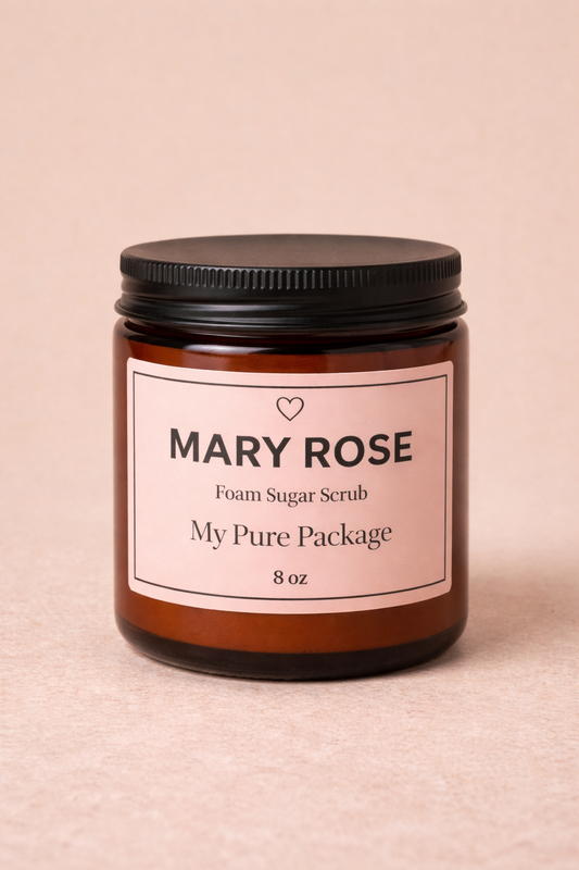 Mary Rose Sugar Scrub – Citrus Herbal Foaming Scrub for Clarity & Renewal