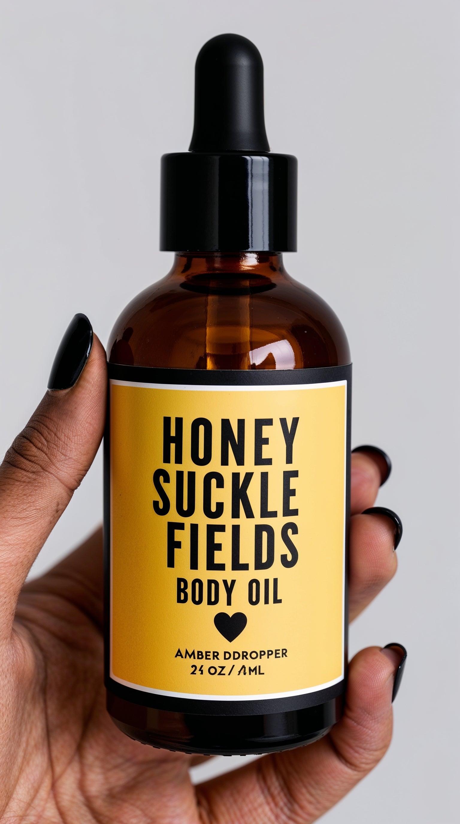 Close-up of Honey Suckle Fields Lemongrass Body Oil with soft, glowing skin, showcasing its hydrating and rejuvenating properties.