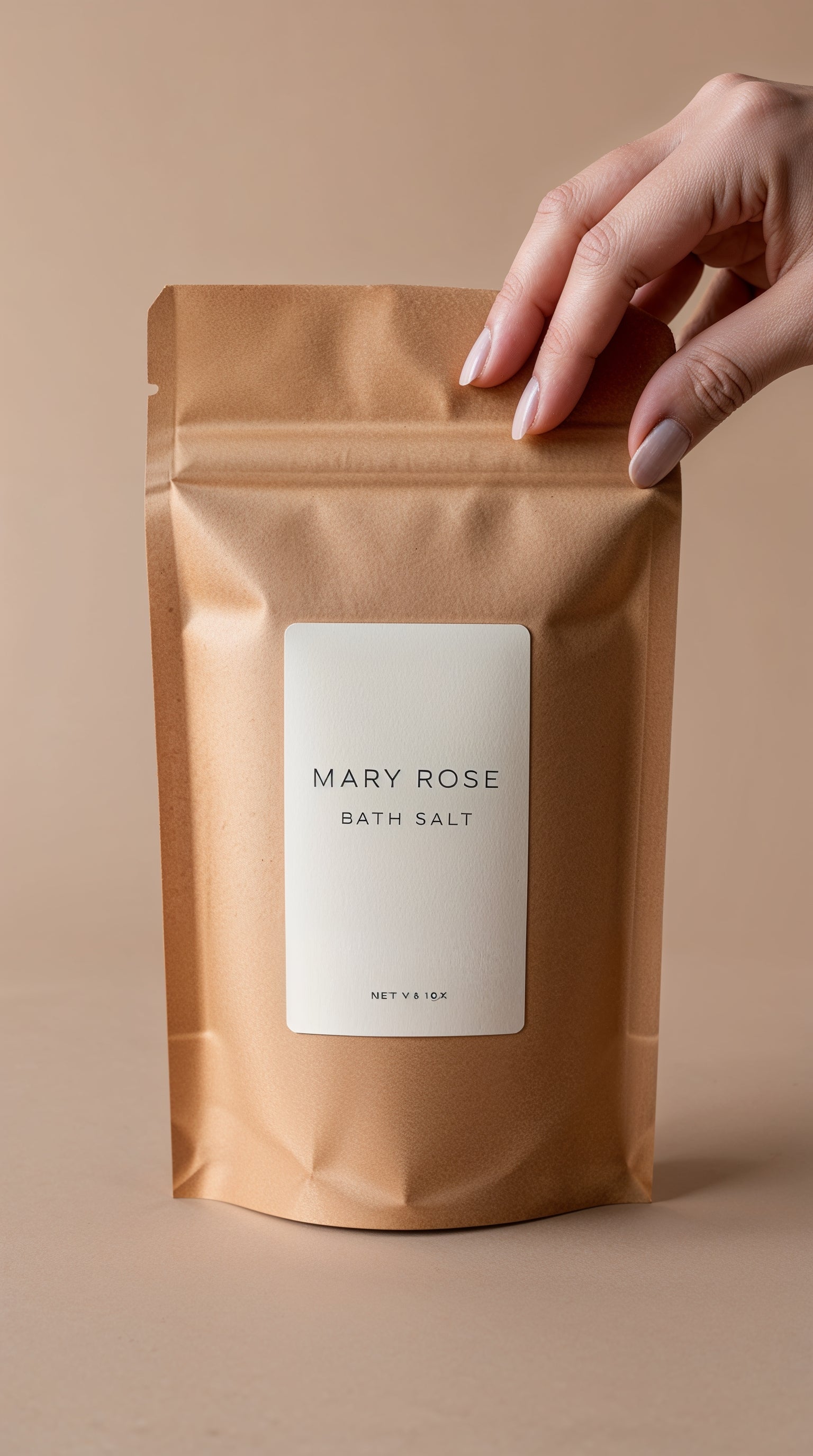 Mary Rose Rose Bath Salt with delicate rose petals, ideal for a luxurious, all-natural bath experience.