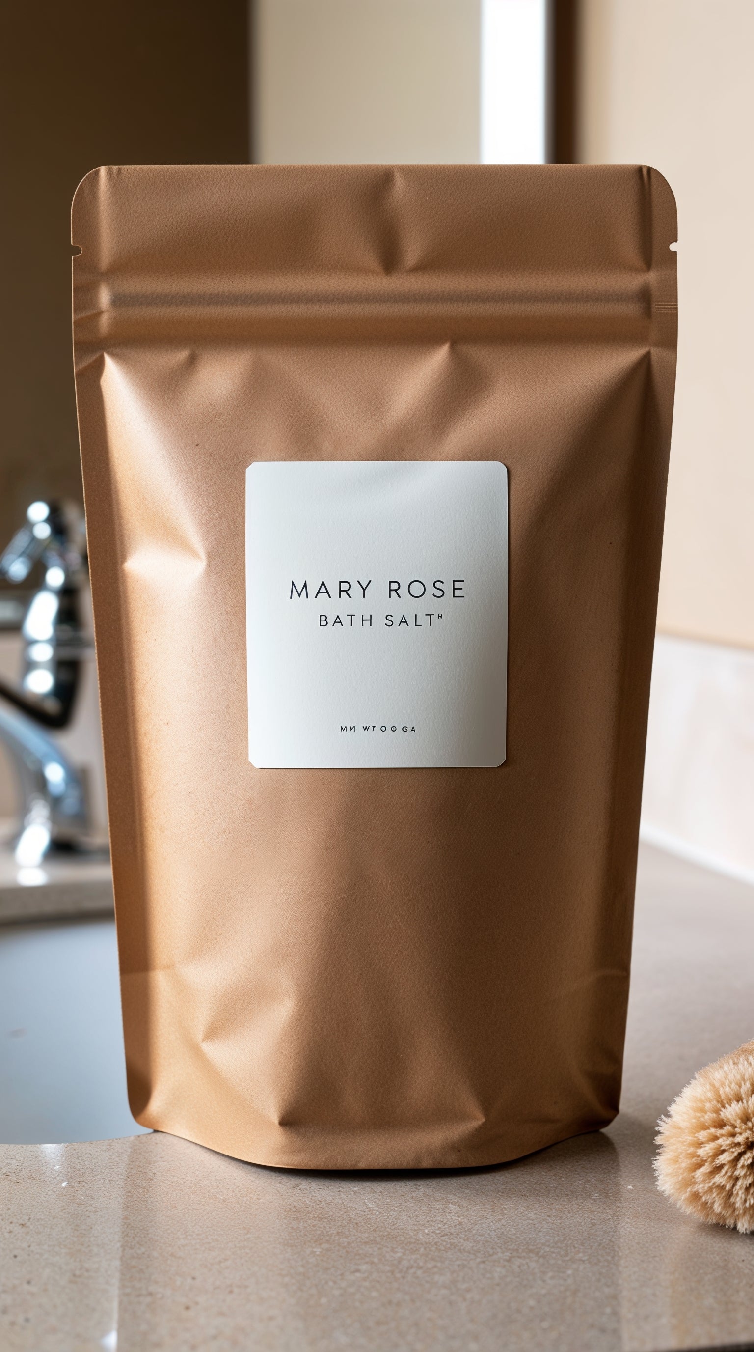 Mary Rose Rose Bath Salt with delicate rose petals, ideal for a luxurious, all-natural bath experience.